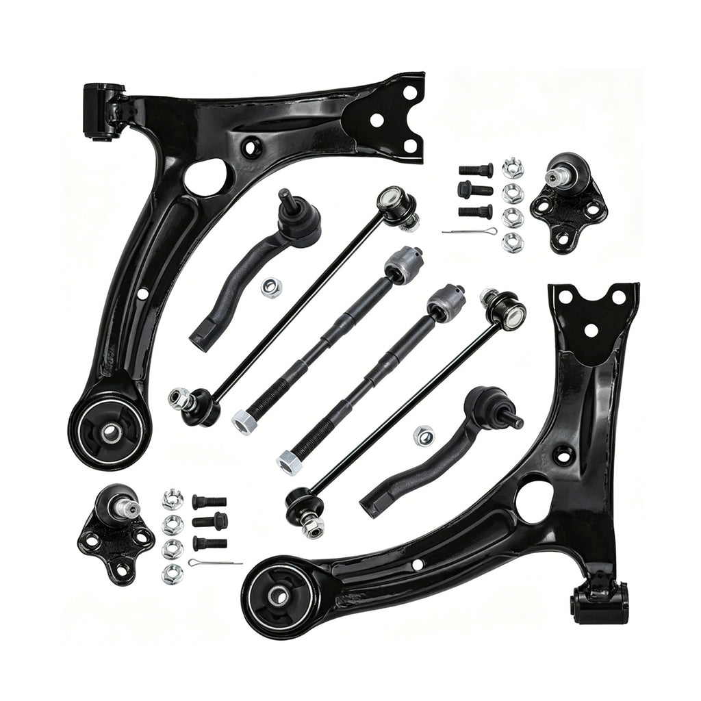 12 Pc Control Arm Ball Joint Sway Bar Tie Rod Kit for 2003-2008 Toyota Corolla