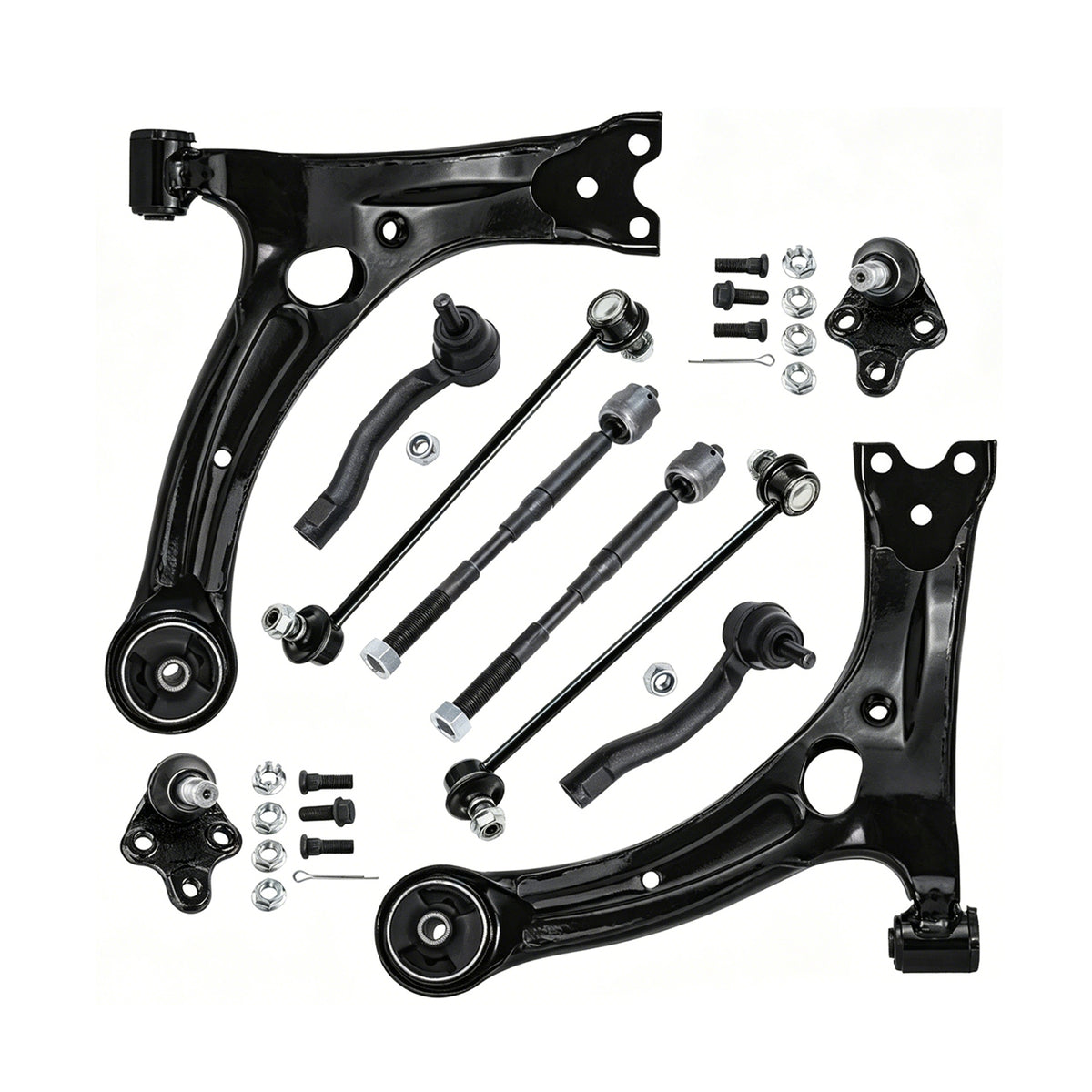 12 Pc Control Arm Ball Joint Sway Bar Tie Rod Kit for 2003-2008 Toyota Corolla