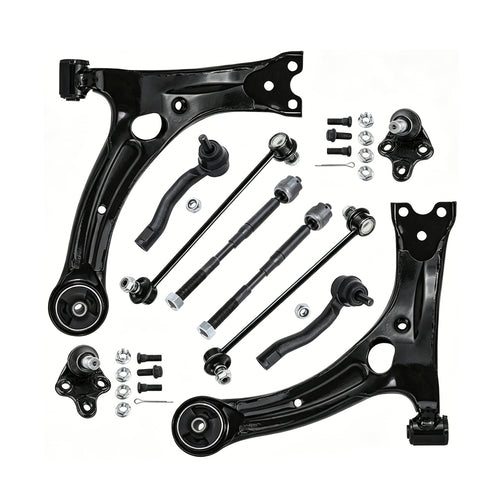 12 Pc Control Arm Ball Joint Sway Bar Tie Rod Kit for 2003-2008 Toyota Corolla