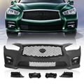 For 2014-2017 Infiniti Q50 Sport Front Bumper Cover/Bracket/Grille/Fog Light Kit