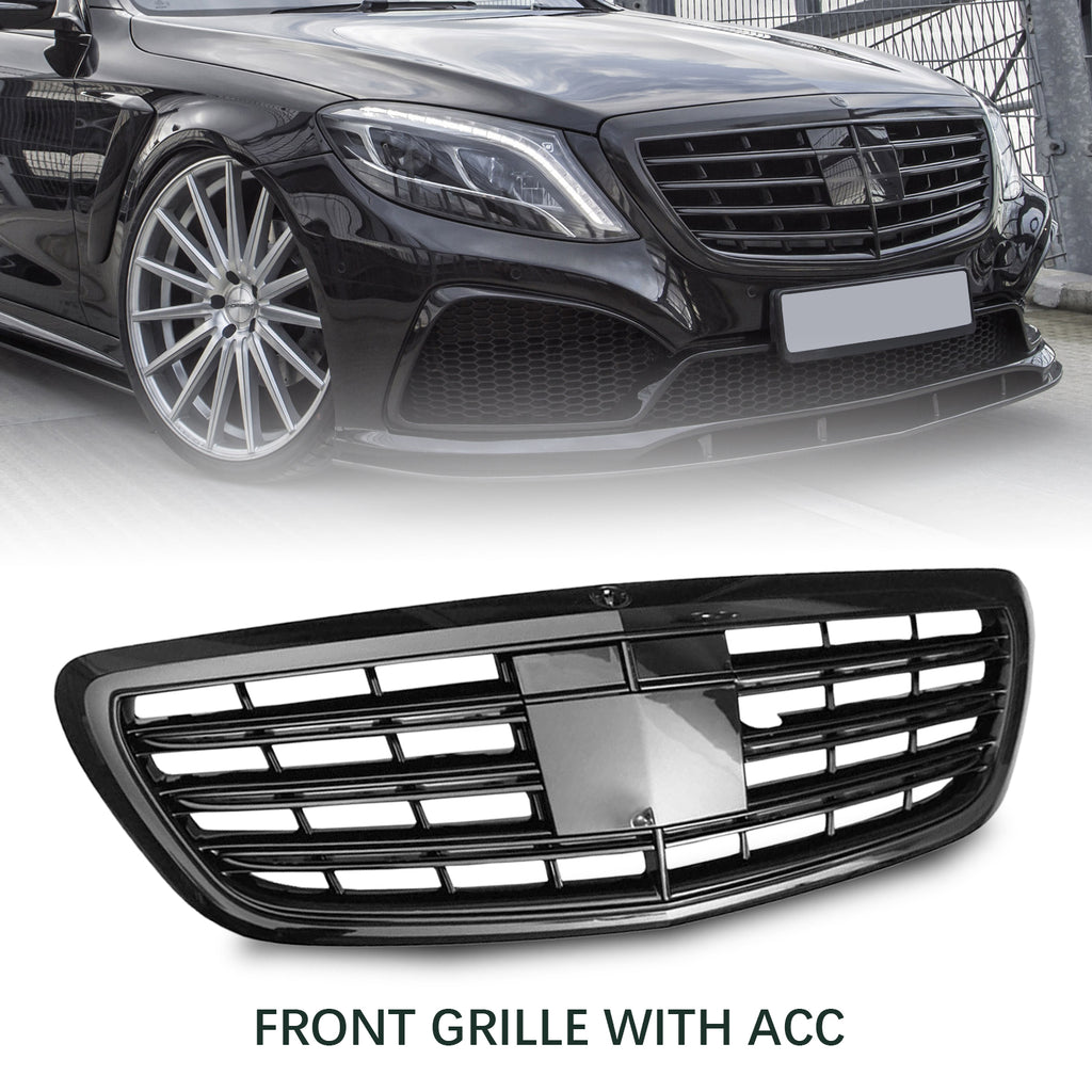 Front Grille W/ ACC For For 14-20 Mercedes Benz S-Class W222 S580 S600 S650 S680