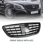 Front Grille W/ ACC For For 14-20 Mercedes Benz S-Class W222 S580 S600 S650 S680