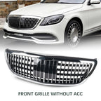 For 2014-20 Mercedes Benz S-Class W222 Chrome MayBach Style Front Grille W/O ACC