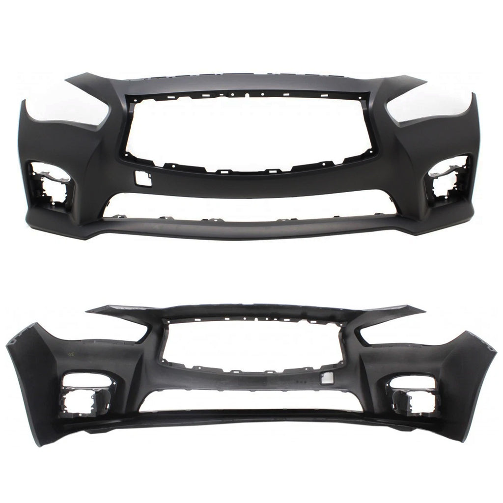 For 2014-2017 Infiniti Q50 Sport Front Bumper Cover/Bracket/Grille/Fog Light Kit