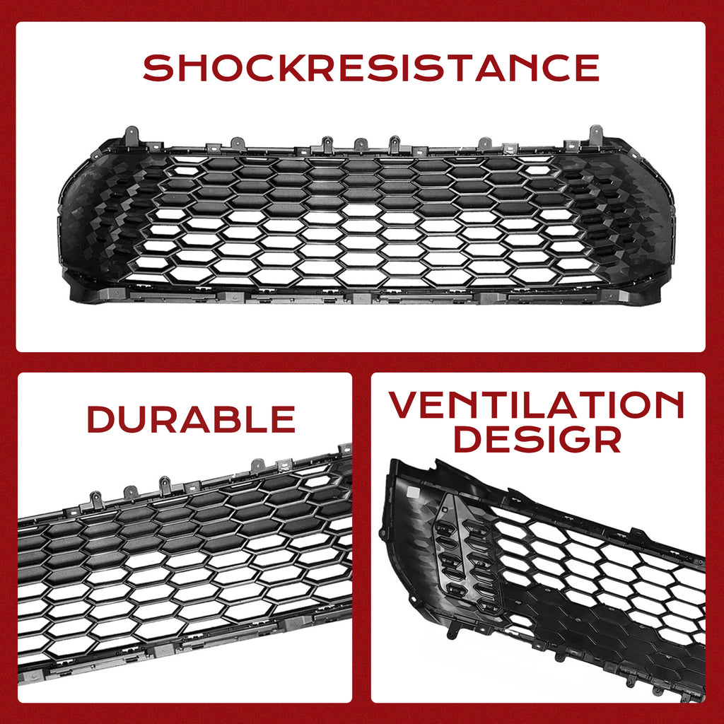12PCS Front Bumper Grille Cover for 2025 Toyota Camry Hybrid Seda SE XSE W/Upper Filler Garnish & Inner Bracket Full Front Bumper Set Without Sensor Hole Replaces 52119AQ903, 52712AQ020