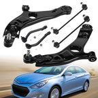 6X Front Lower Control Arms Tie Rods Sway Bars Fit Hyundai Sonata Kia Optima