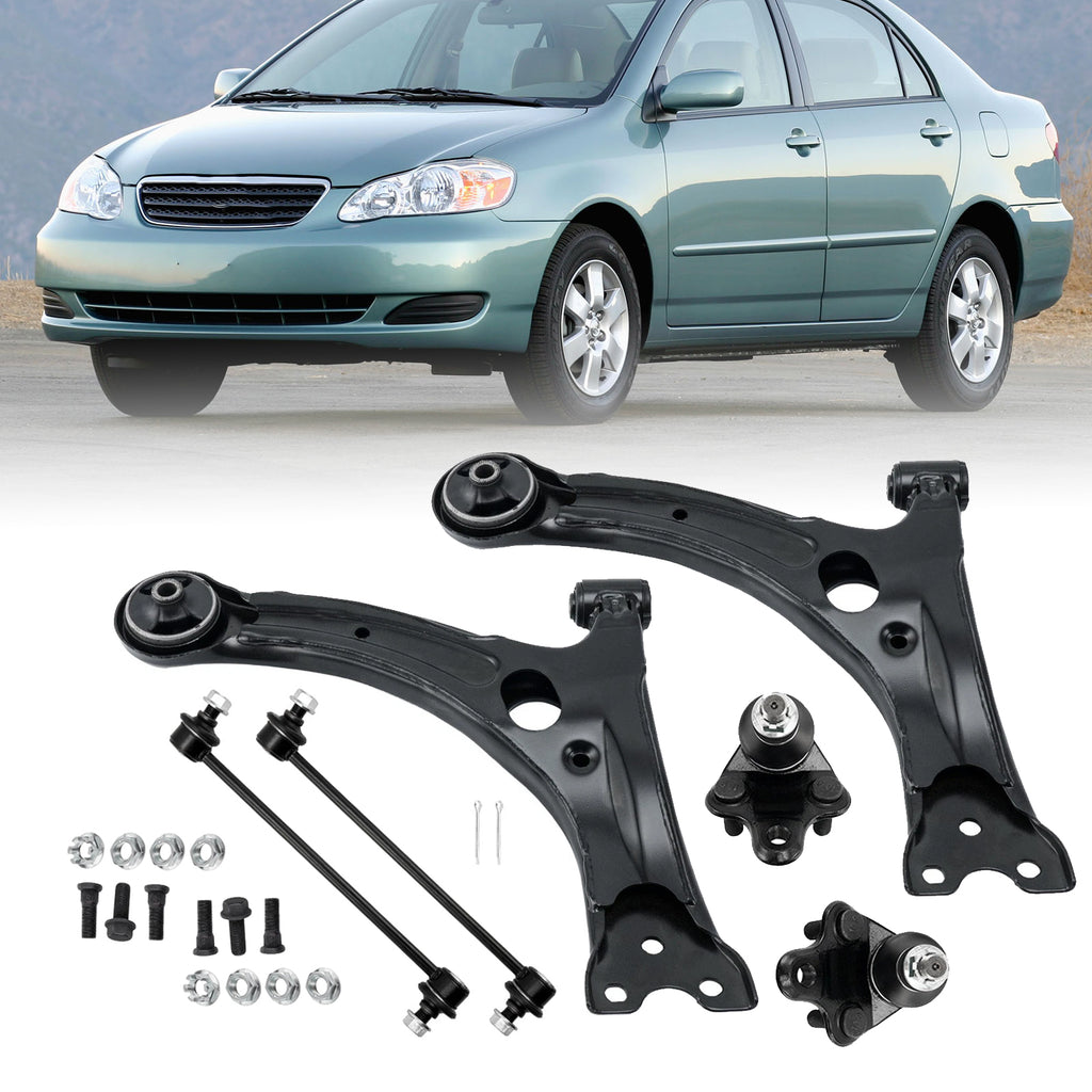 6pc Front Lower Control Arms Ball Joints Sway Bar for 2003-2008 Toyota Corolla