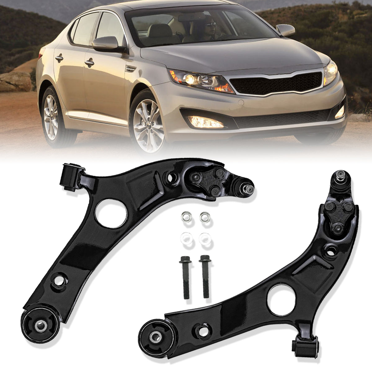2Pcs Front Lower Control Arms Ball Joint For 2012-2014 Hyundai Sonata Kia Optima